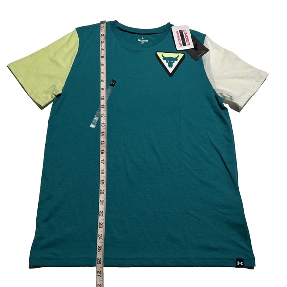 Under Armour Project T Shirt UA PJT Rock Diamond Short Sleeve Teal Size YXL NEW - Picture 3 of 7